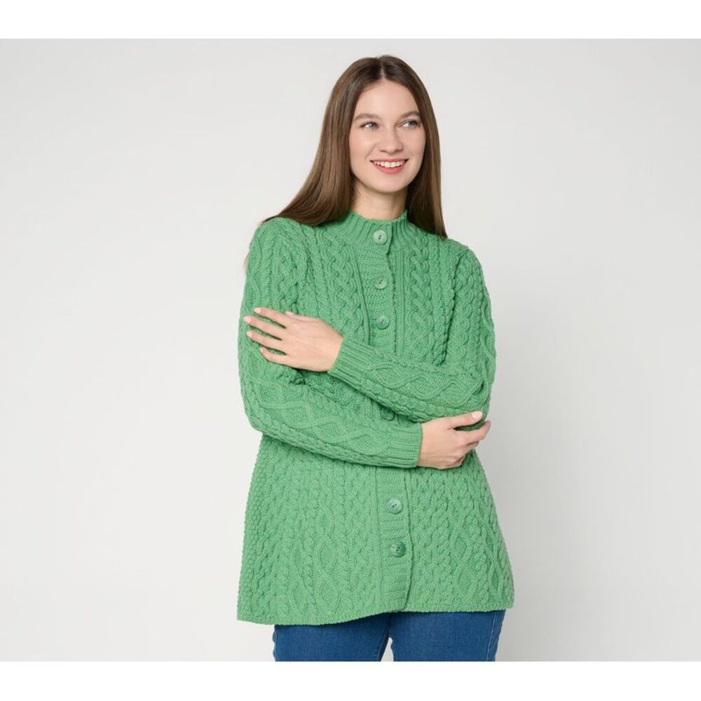 Aran Crafts Women's Top Sweater Sz M Make Your Selection: Merino Green A721747